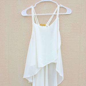 Cream chiffon tank top